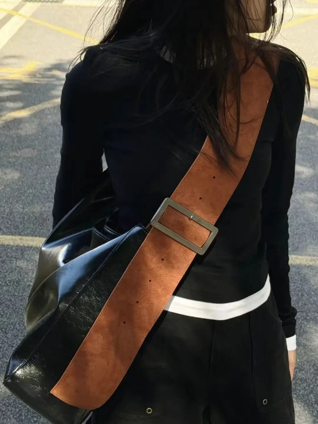 PU Bag Women Fashion Vintage High-Capacity Shoulder Bag Handbag Pures and Bags Crossbody Simple Office Lady