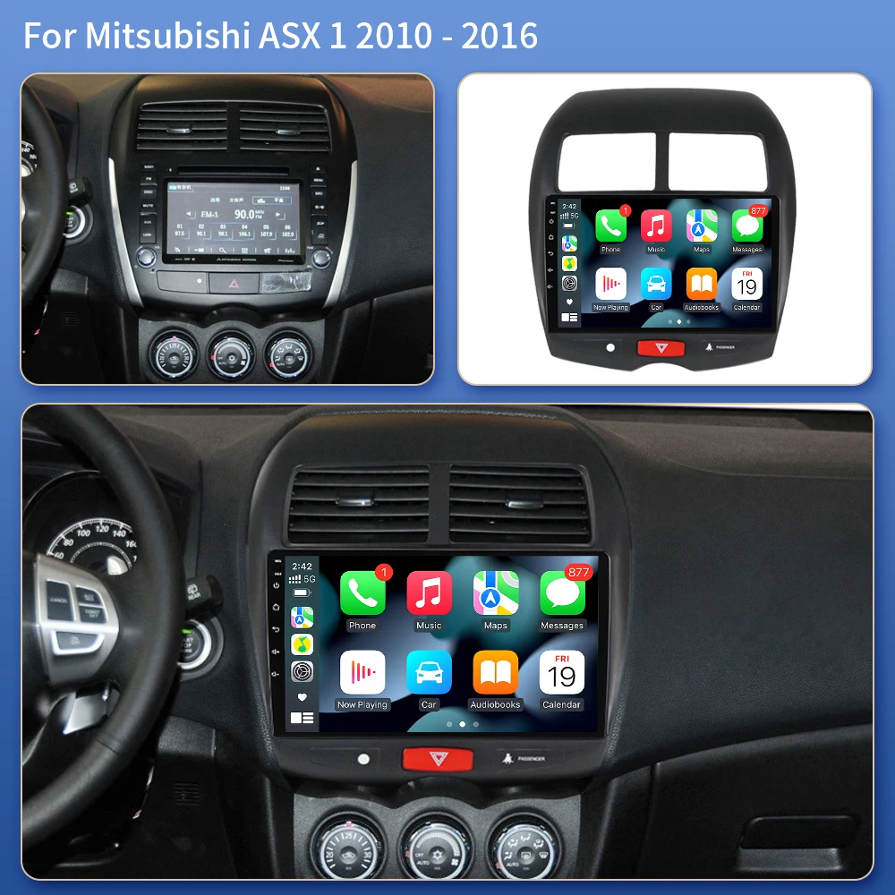 Android 16 Carplay For Mitsubishi ASX 1 2010 2011 2012 2013 2014 2015 2016 GPS Car Radio Multimedia Video Player 2din DVD Stereo