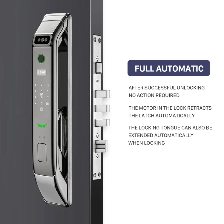 3D Face Recognition Automatic Fingerprint Cerraduras App Wifi Biometric Digital Door Lock With Camera