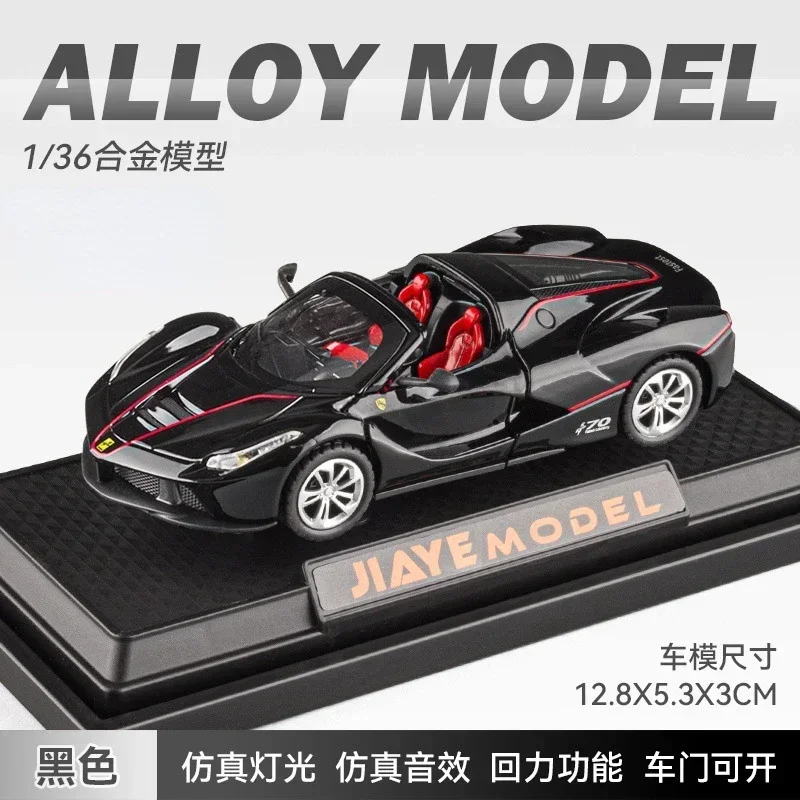 1:36 Ferrari Laferrari kabriolet odlewany metalowy model samochodu ze światłem i dźwiękiem wycofać samochód aluminiowy kolekcja zabawek na prezenty X75