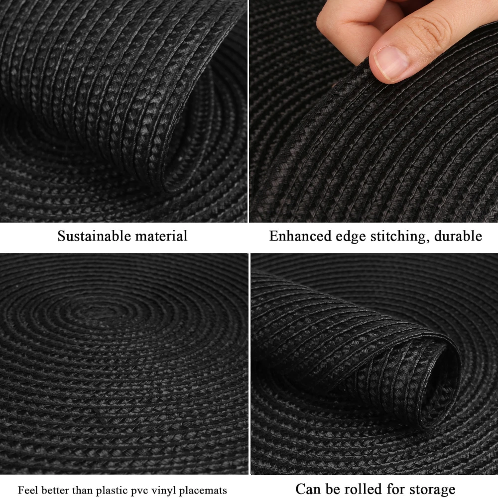 Juego de manteles individuales tejidos redondos de 13 pulgadas, 6 uds., antideslizantes, resistentes al calor, almohadillas para cuencos de mesa, lavables para cena, fiesta, decoración de mesa de Navidad