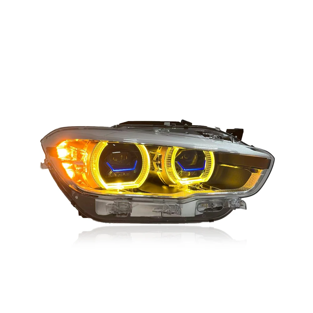 LED Headlight Assembly For BMW 1 Series F20 LCI 2015‑2018 Upgrade Projector Lens Dual Color DRL Dynamic Startup Plug & Play