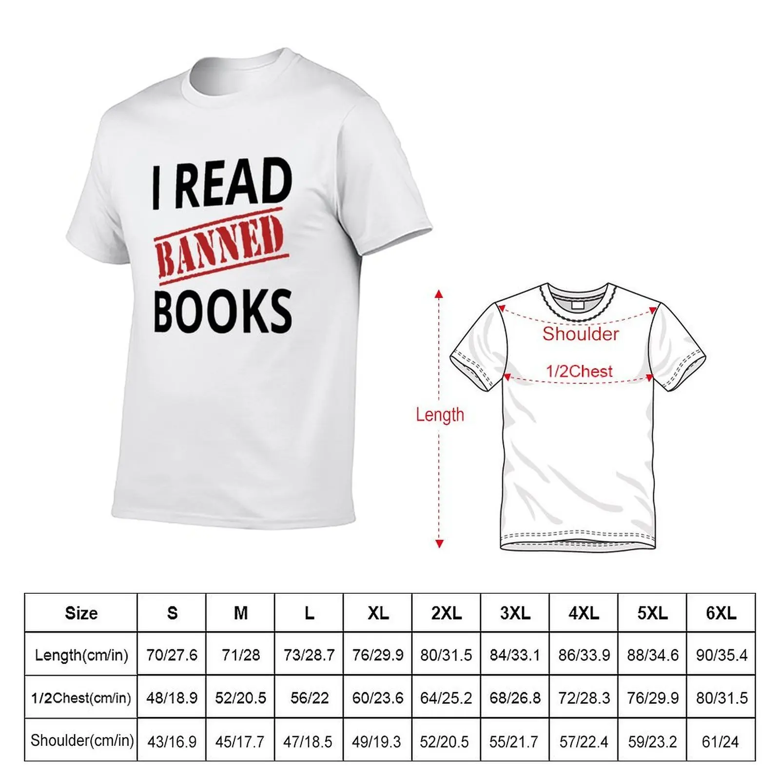 I Read Banned Books T-Shirt oversized summer top mens t shirts pack