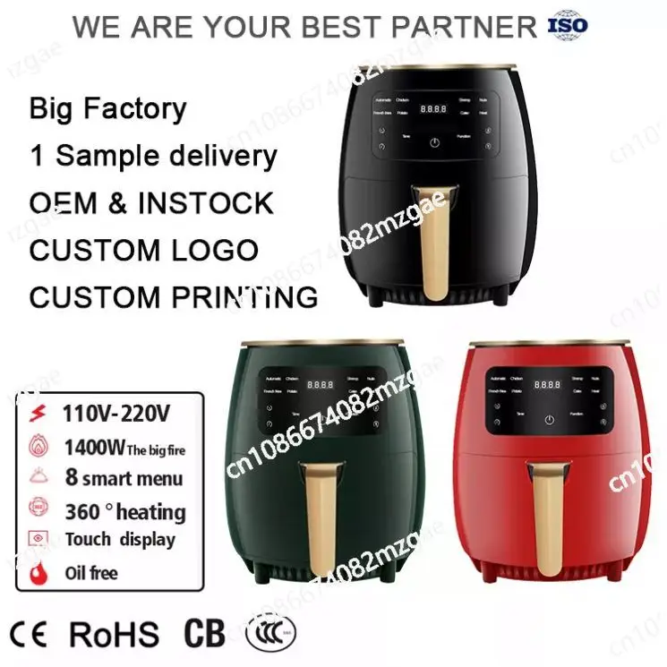 Factory Customized 1400W 6l High-capacity Multi Functional Air Fryer Pot Dual Digital Power Smart Air Fryers