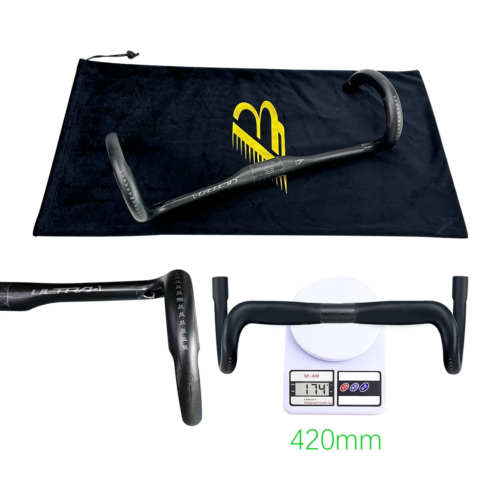

25 BALUGOE Road Bike Handlebars Ultra Light Carbon Fber Semi Internal Cable Racing Competitive Bending Handle Riding Accessories