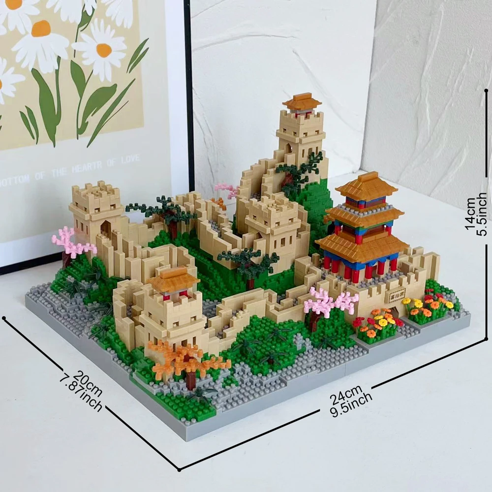 KNEW BUILT 100-teiliges Bricks Great Wall Bausteinspielzeug-Set – herausforderndes Bausatz mit optionalen LED-Leuchten für eine atemberaubende Anzeige 5
