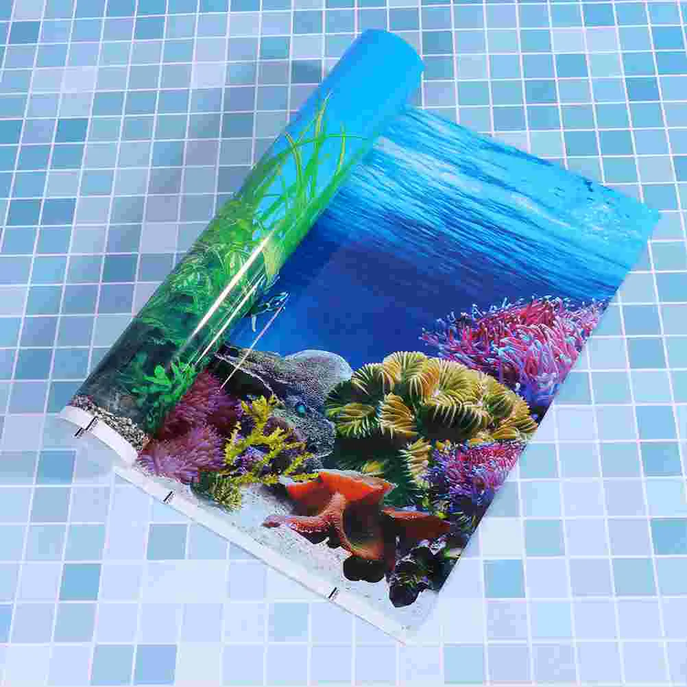 Wallpaper Double Sided Fish Tank Background Decor Aquarium 3d Stickers 80X42CM Thick Film Turtle Landscape Backdrop