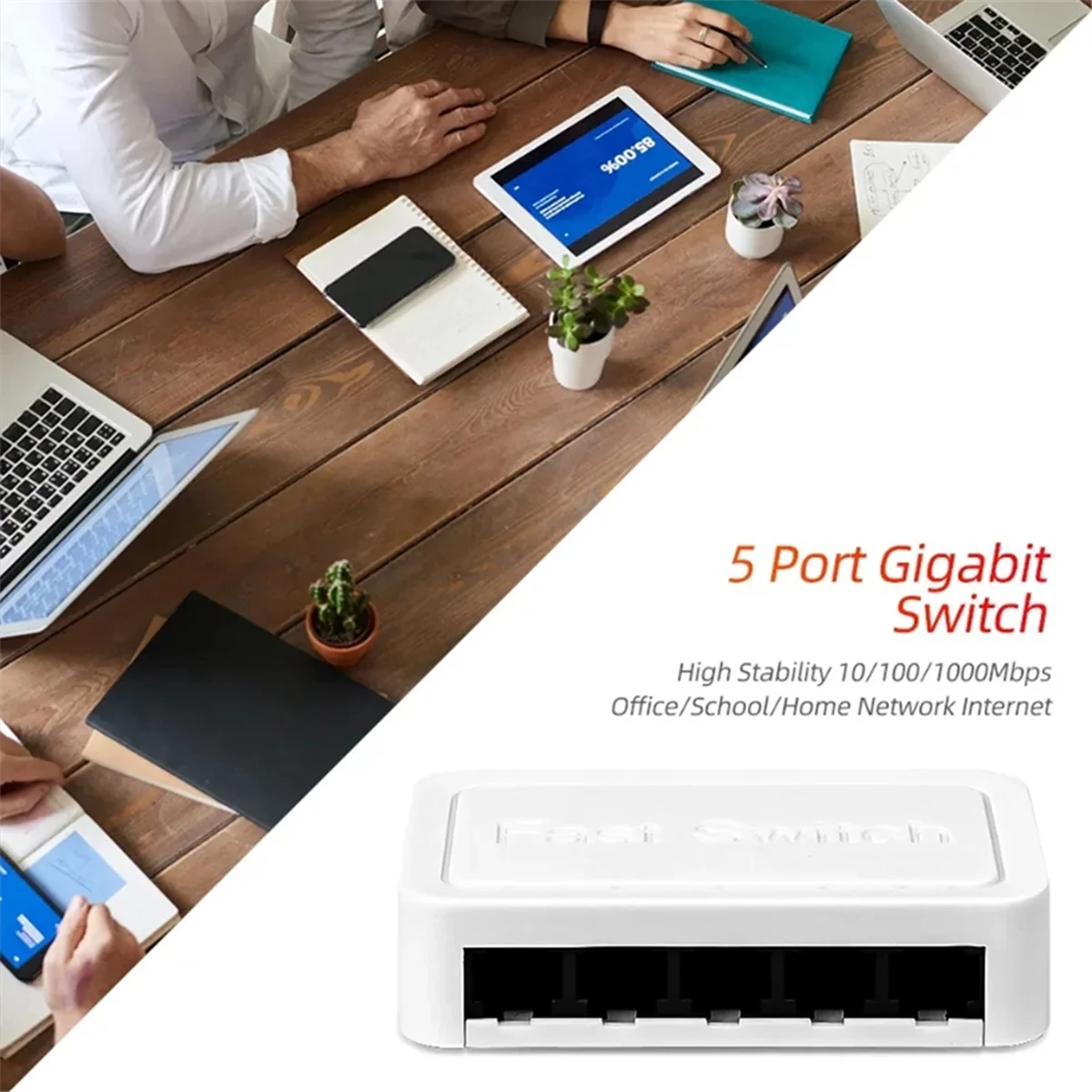 ABDX-1000Mbps Mini Gigabit Netwerk Switch 5-poorts Ethernet Switch Internet Splitter Plug en Play RJ45 Hub