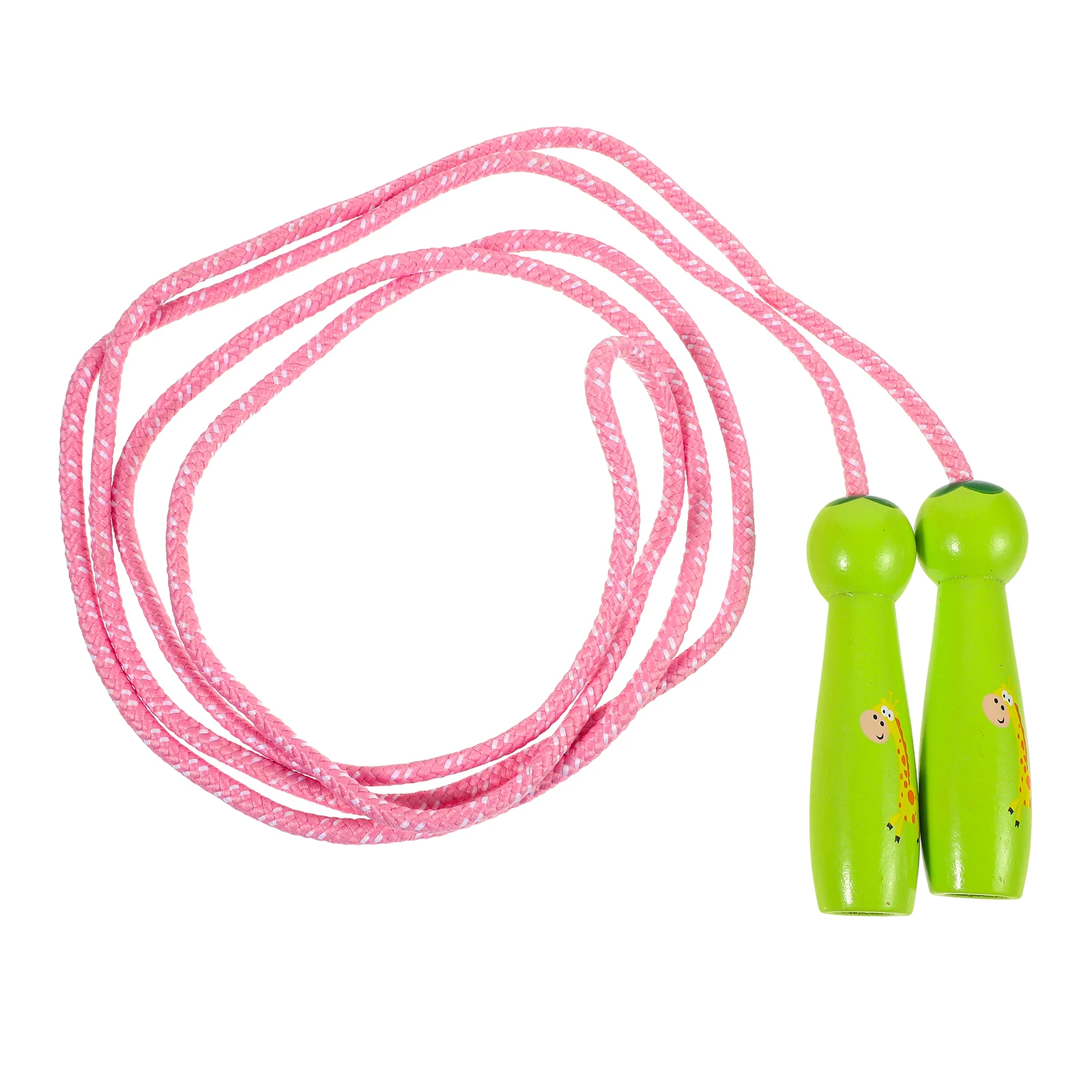 

Wood Handle Jump Rope for Kids Adults Fitness Workout Exercise Green Color Adjustable Length Single Person Use
