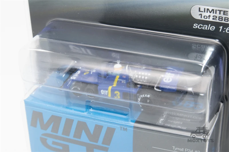 MINI GT Mijo Exclusives 1:64 Tyrrell P34 #3 Jody Scheckter / #4 Patrick Depailler 1976 Swedish GP Model Car