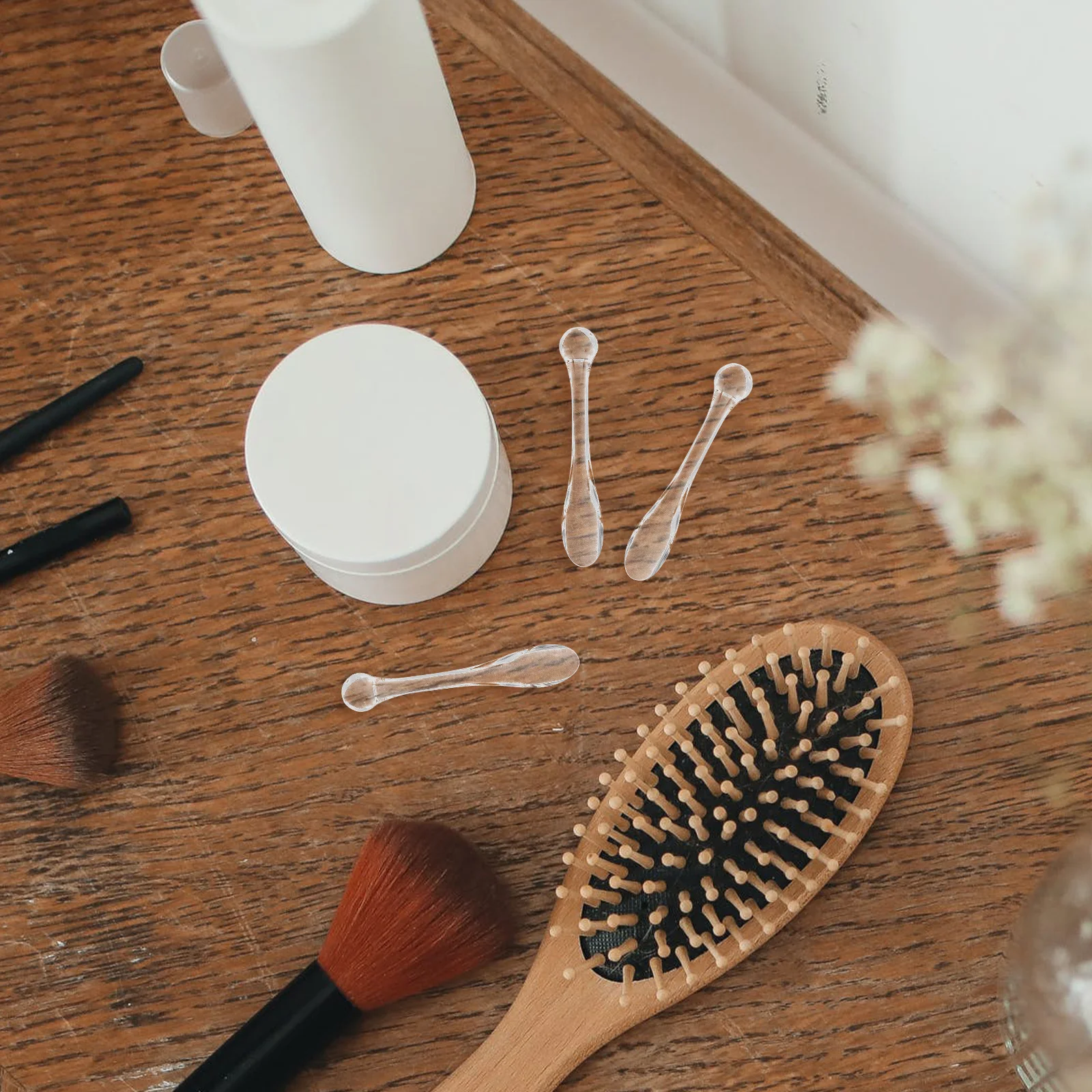 

Набор из 50 многоразовых шпателей для лица: легкие мини-шпатели для нанесения крема, идеально подходят для макияжа и ухода за кожей в дороге