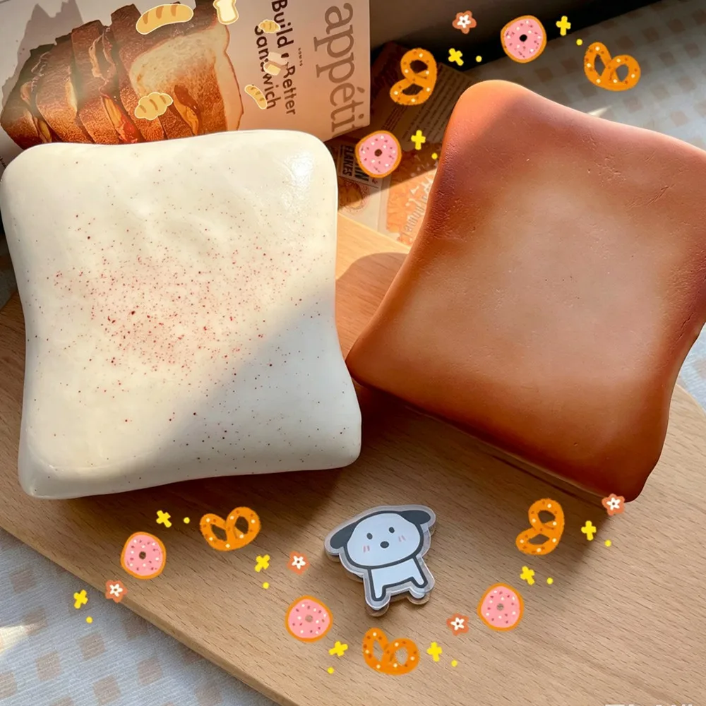 Toast Squishy Slow Rebound Toast Squeeze Toy Sensory Fidget for Desk Stress Management Stress-Relief Squishy Toast for Adults