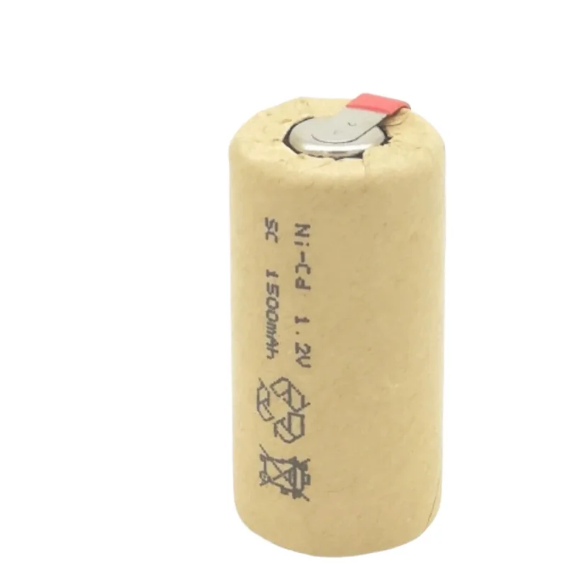 For Electric Drill Screwdriver Rechargeable Battery Sub C NI-CD Cell with Welding Tabs Real Capacity 1.2V 1500mAh