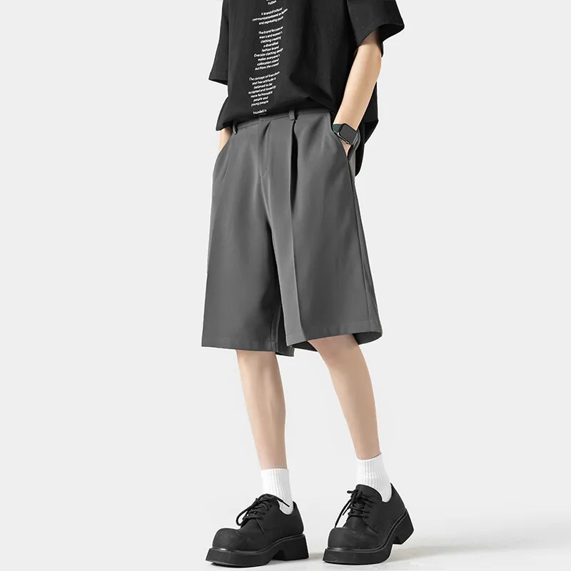 Summer Suit Shorts Men Fashion Society Mens Dress Shorts Korean Loose Casual Shorts Mens Office Formal Shorts Plus Size 5XL