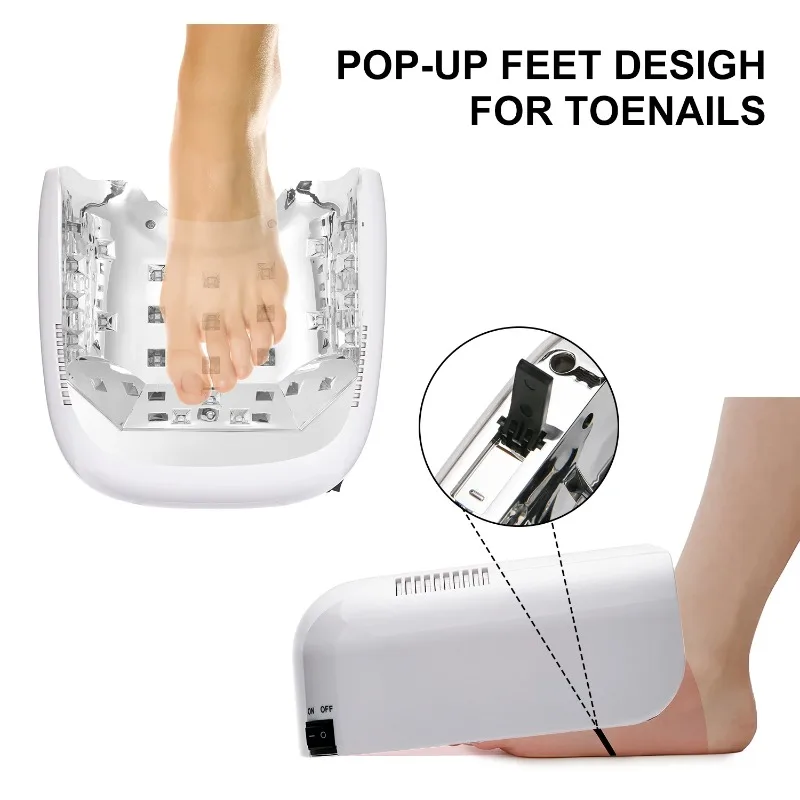 Lampada professionale per unghie a LED UV per smalto gel - Lampada da tavolo per salone per asciugatrice per unghie ad asciugatura rapida 30s per nail art, modello P30 Pro