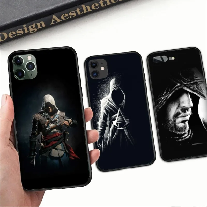 A-Assassins Creed Smart Phone Case for iPhone 14 13 12 11 XS X 8 7 6 Plus Mini Pro Max SE 2022 Black Soft Phone Cover Funda