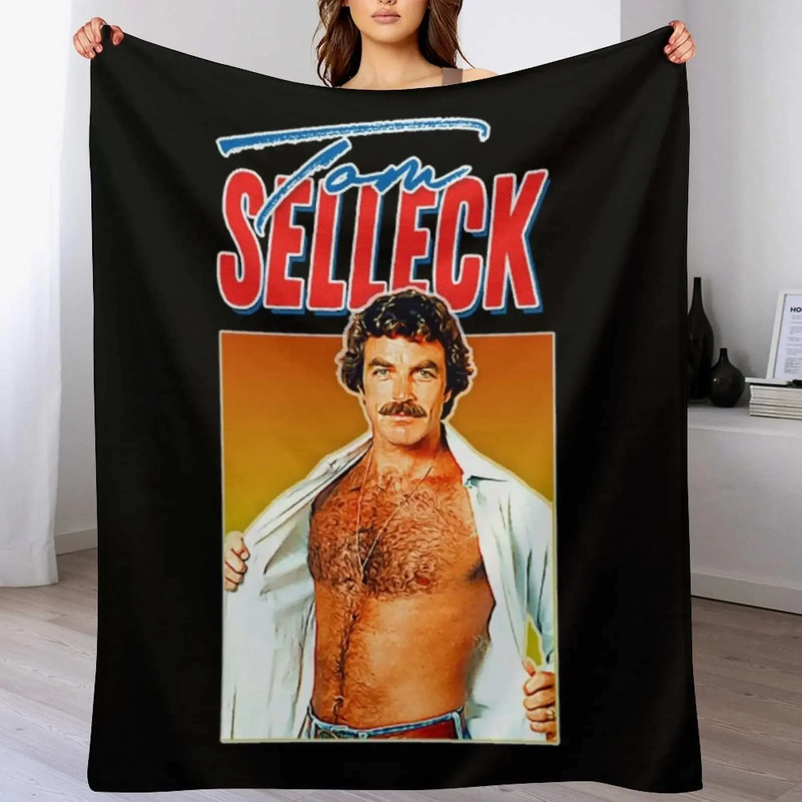 

Tom Selleck Throw Blanket Portable Lightweight Blanket for Travel Camping