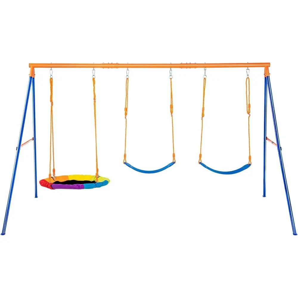 

Комплекты качелей или заднего двора, с 1 сиденьем для качелей с блюдцем, 2 сиденья для качелей с ремнем, комплект качелей грузоподъемностью 600 фунтов, сверхмощные металлические качели A-e St