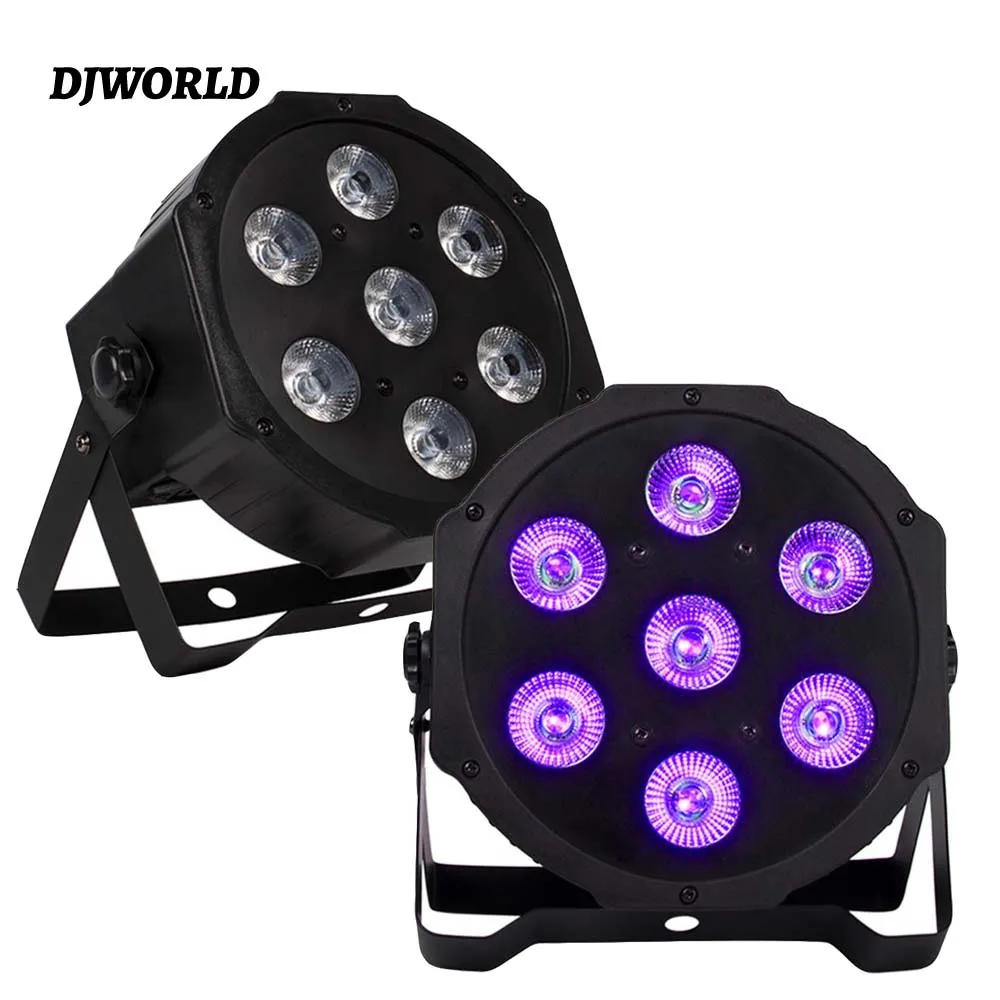 7x12W RGBW 7x18W RGBWA+UV LED Flat Par Light DMX Controller Lighting Professional Effect Light DJ Disco Clubs Party Stage Light