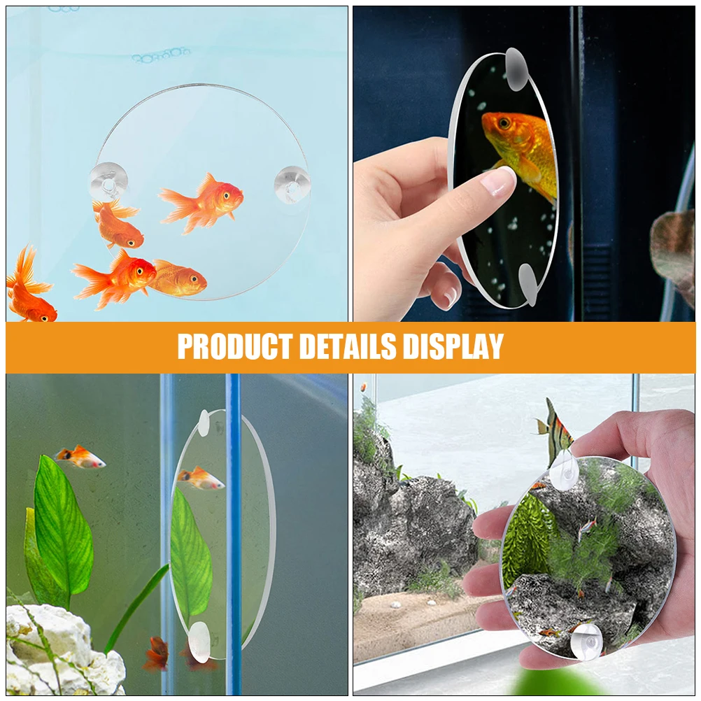 

Betta Mirror 9CM Double Suction Cup Acrylic Fish Tank Decor Single Side Mirror for Aquarium Betta Toys Training