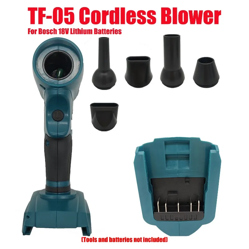 

Беспроводная воздуходувка TF-05: Мощный пистолет для сдувания снега, листьев и пыли, аксессуар для электроинструментов Bosch 18V на литиевых батареях