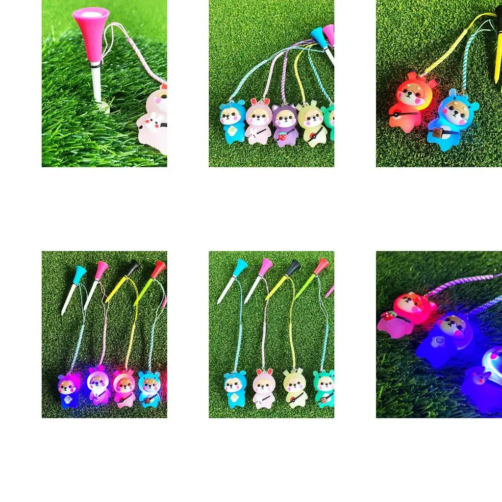 Q39E Plastic Golf Tees Cartoon Golf Ball Base Golf Ball Support Tees Golf Ball Tees
