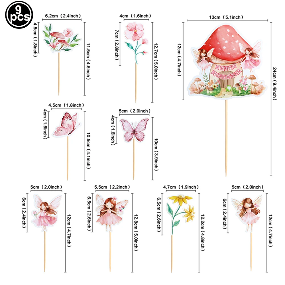 Feen-Cupcake-Topper, Happy Birthday Kuchendekoration, Feen-Geburtstagsparty-Dekorationen, Mädchen Erster Geburtstag, Baby-Shower-Partyzubehör – Detail 2