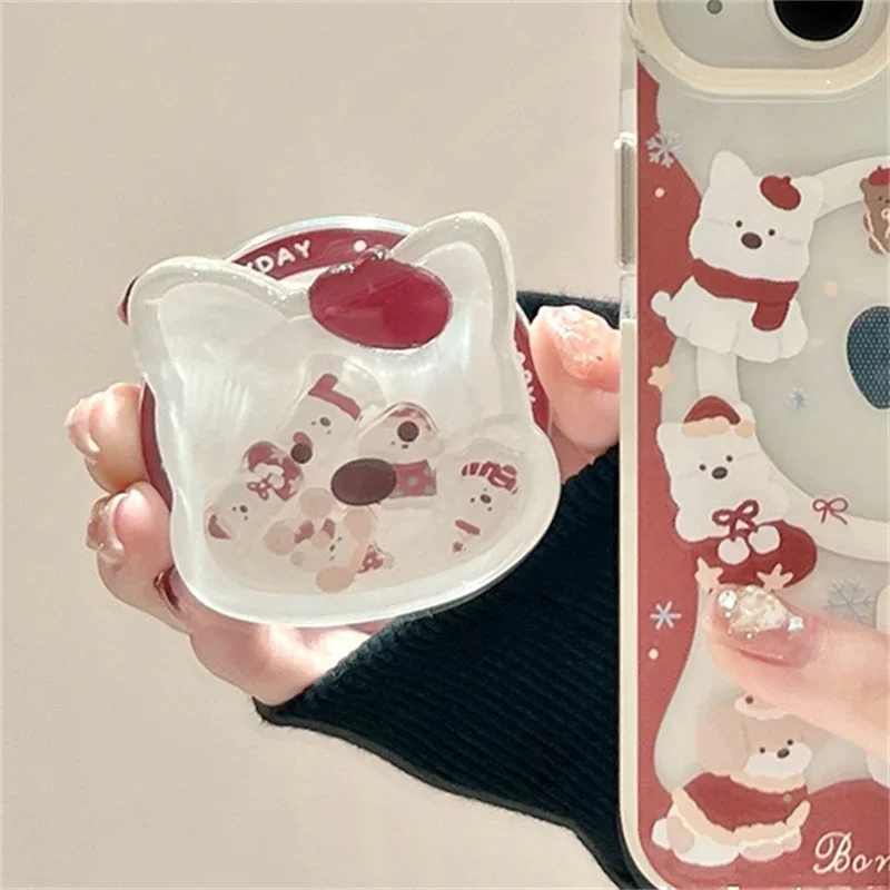 Coreano bonito filhote de cachorro areia movediça shake suporte magnético aperto tok griptok suporte do telefone para iphone 16 para almofada magsafe aperto