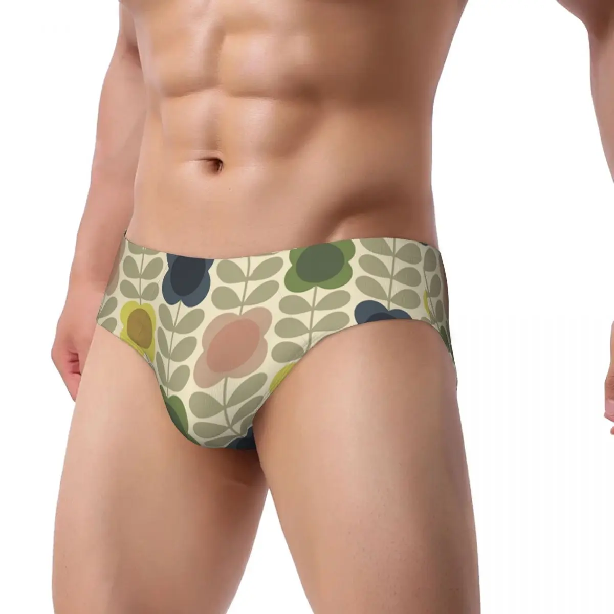 Custom Men's Orla Kiely Summer Flower Stem Panties Underwear Male Breathable Scandinavian Pattern Briefs Underpants