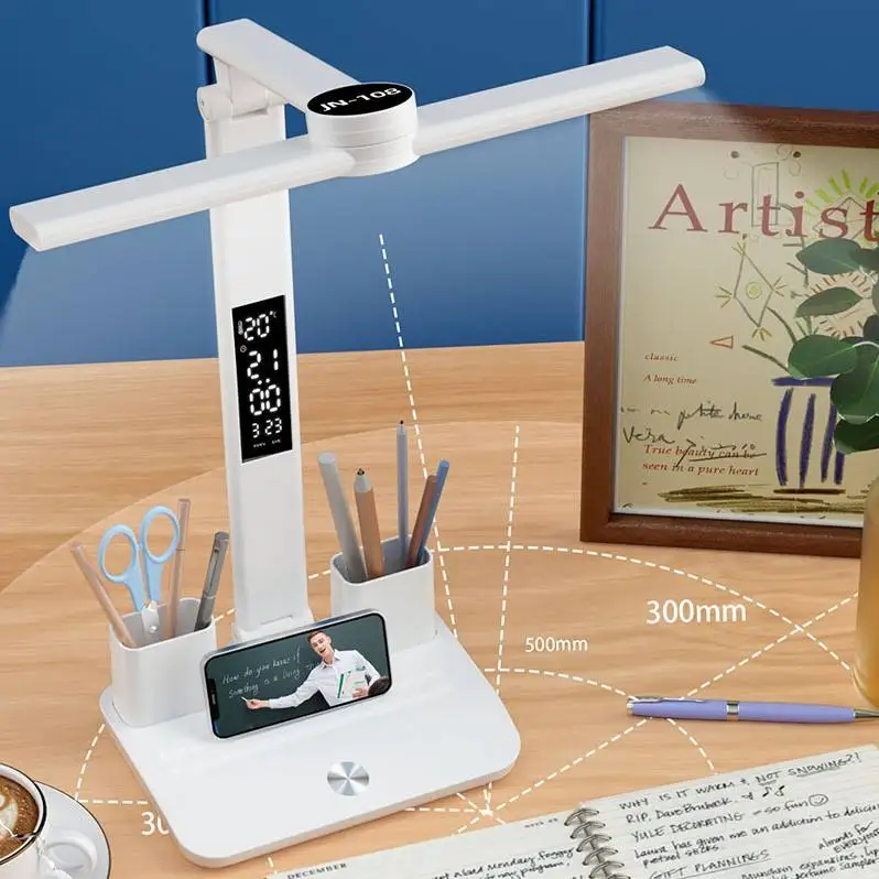 Student Reading Light Emitting Diode Desk Lamp Bedroom Lamp, Light Emitting Diode Clock