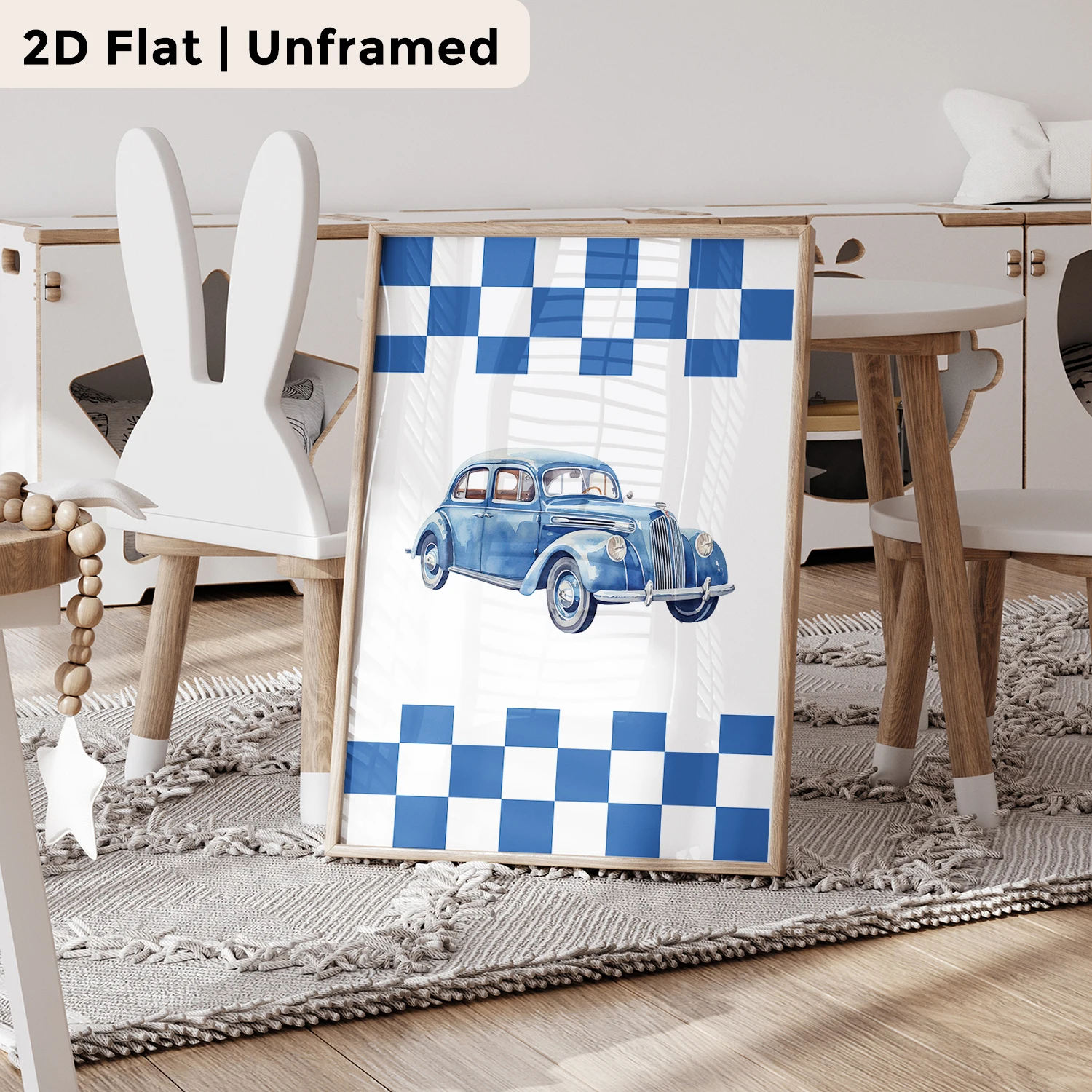 3pcs Personalized Custom Name Cartoon Sedan Wall Art Print Picture Canvas Poster Painting For Living Room Home Decor