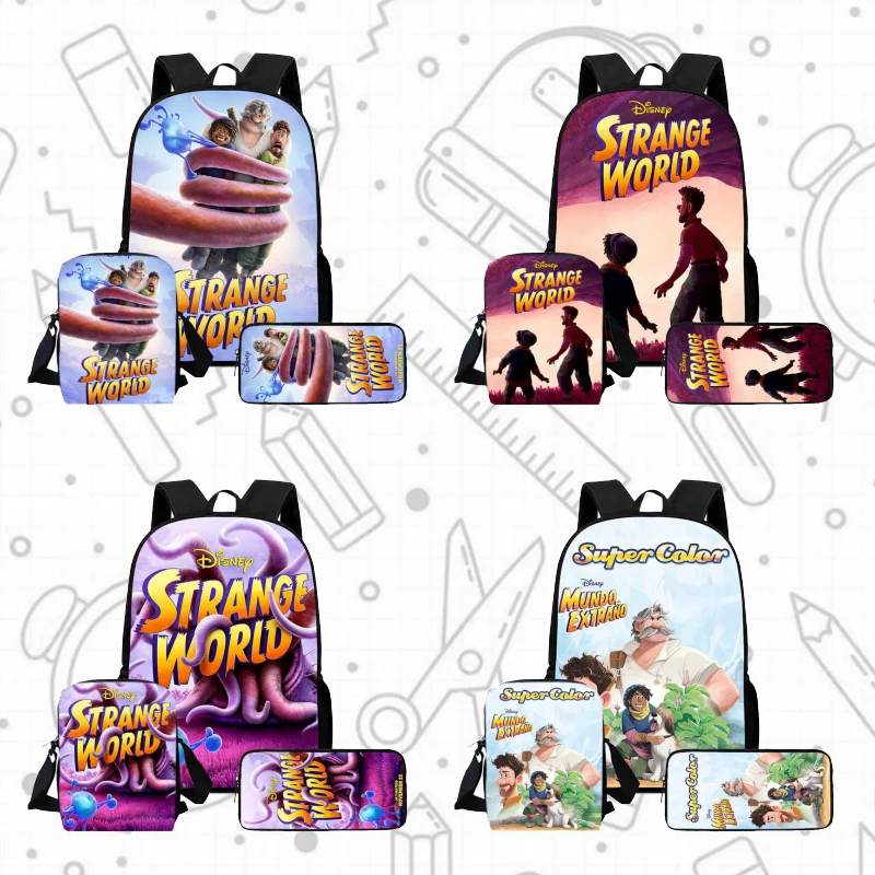 

Cartoon Strange world Child School Backpack With Shoulder Bag Pencil Bag For Kindergarten,Light Weight School Bag For Boys Girls