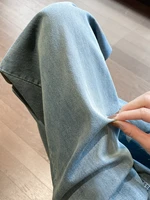 Women's High Waisted Wide Leg Jeans Summer Elastic Waist Loose Soft Denim Pants Woman Vintage Blue Straight Leg Long Trousers 4