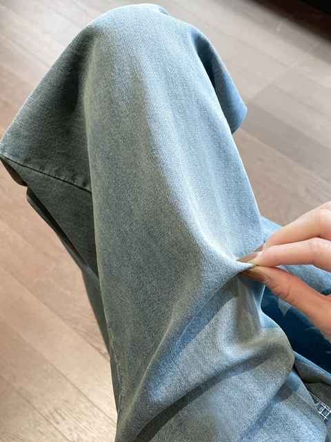 Women's High Waisted Wide Leg Jeans Summer Elastic Waist Loose Soft Denim Pants Woman Vintage Blue Straight Leg Long Trousers 4 Women's High Waisted Wide Leg Jeans Summer Elastic Waist Loose Soft Denim Pants Woman – view 4