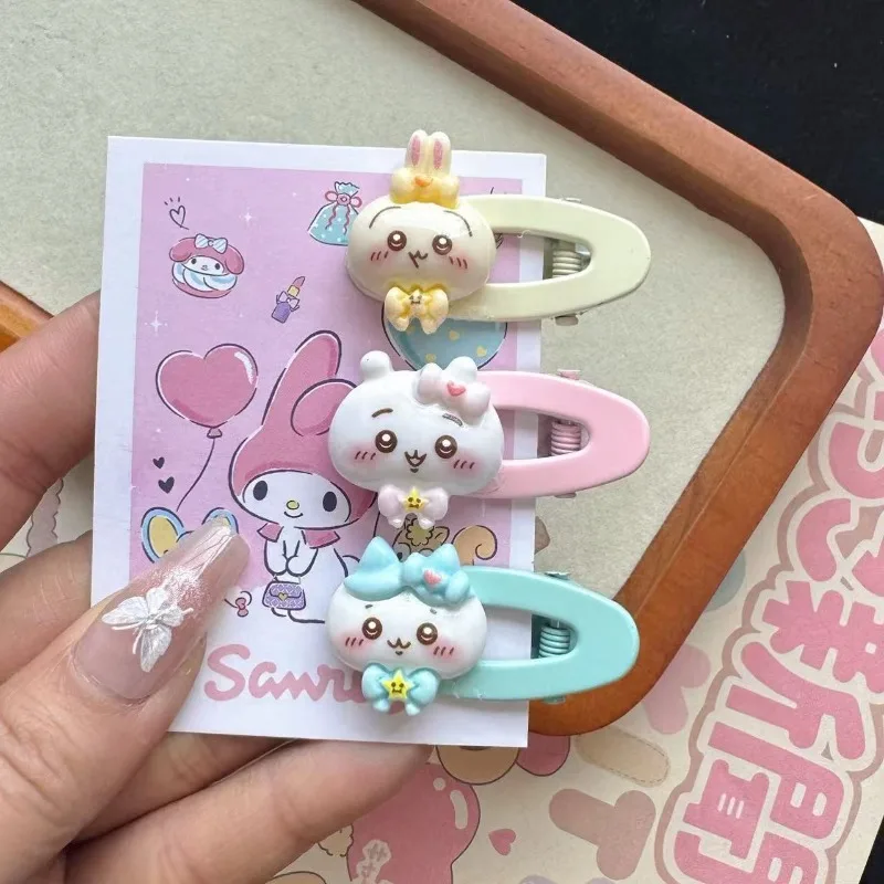 

Chiikawa Hair Clip Usagi Cartoon Cute Hollow Out Style Sweet Side Headpiece Bangs Clip Hair Accessory Children Baby Girl Gift