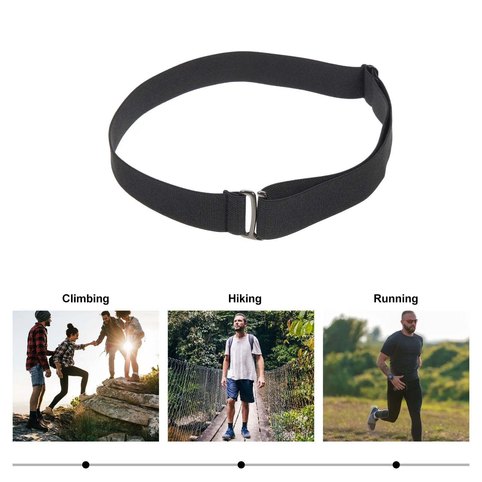 حزام مرن غير مرئي للرجال والنساء ، بنطلون أسود ، أحزمة مشبك جانبي ، مانع للانزلاق ، خصر مطاطي ، صبي