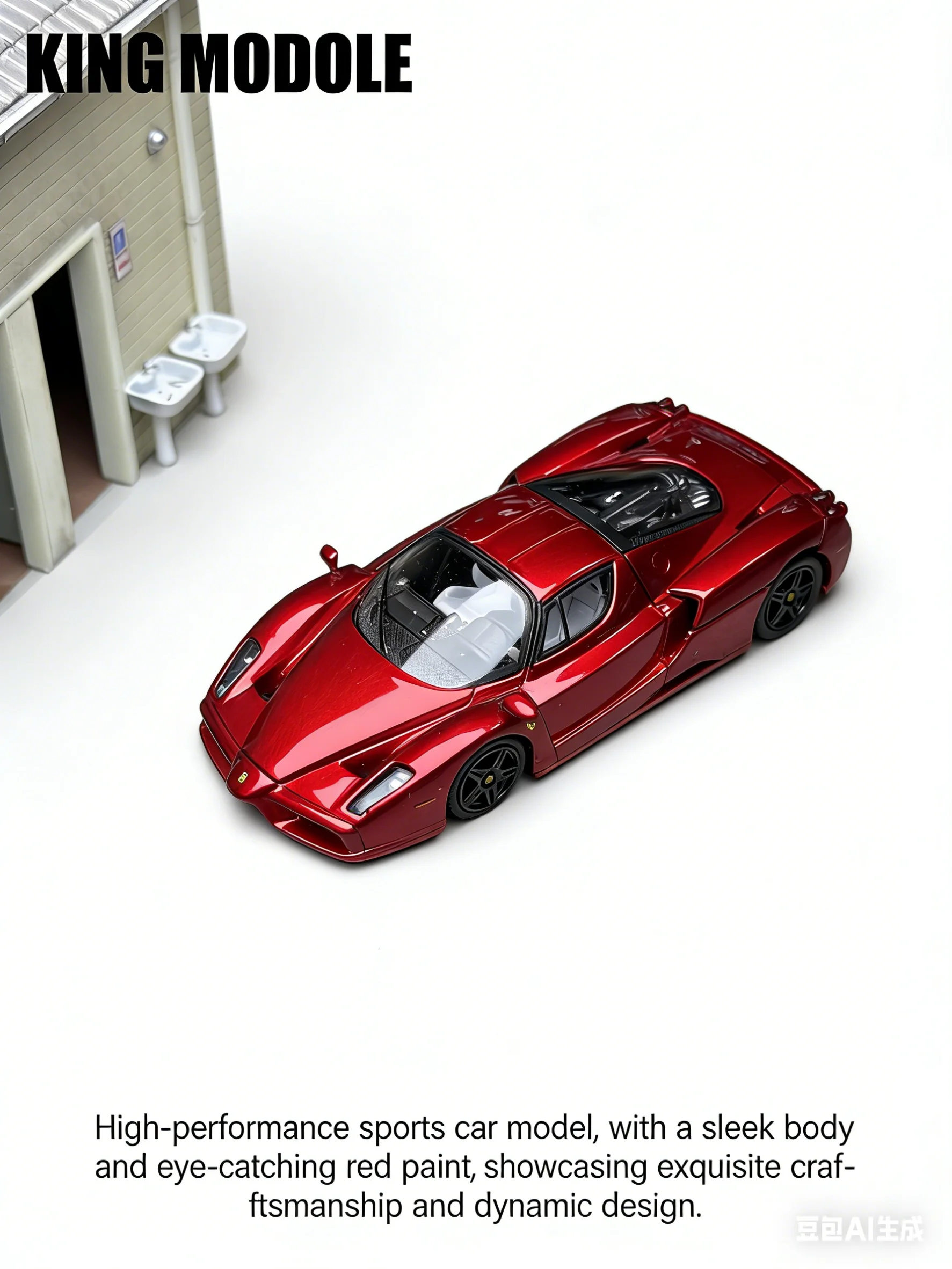

King Model 1:64 Alloy Cast Enzo Open-Top Car Model Static Simulation Vehicle Scale Model Adult Collection