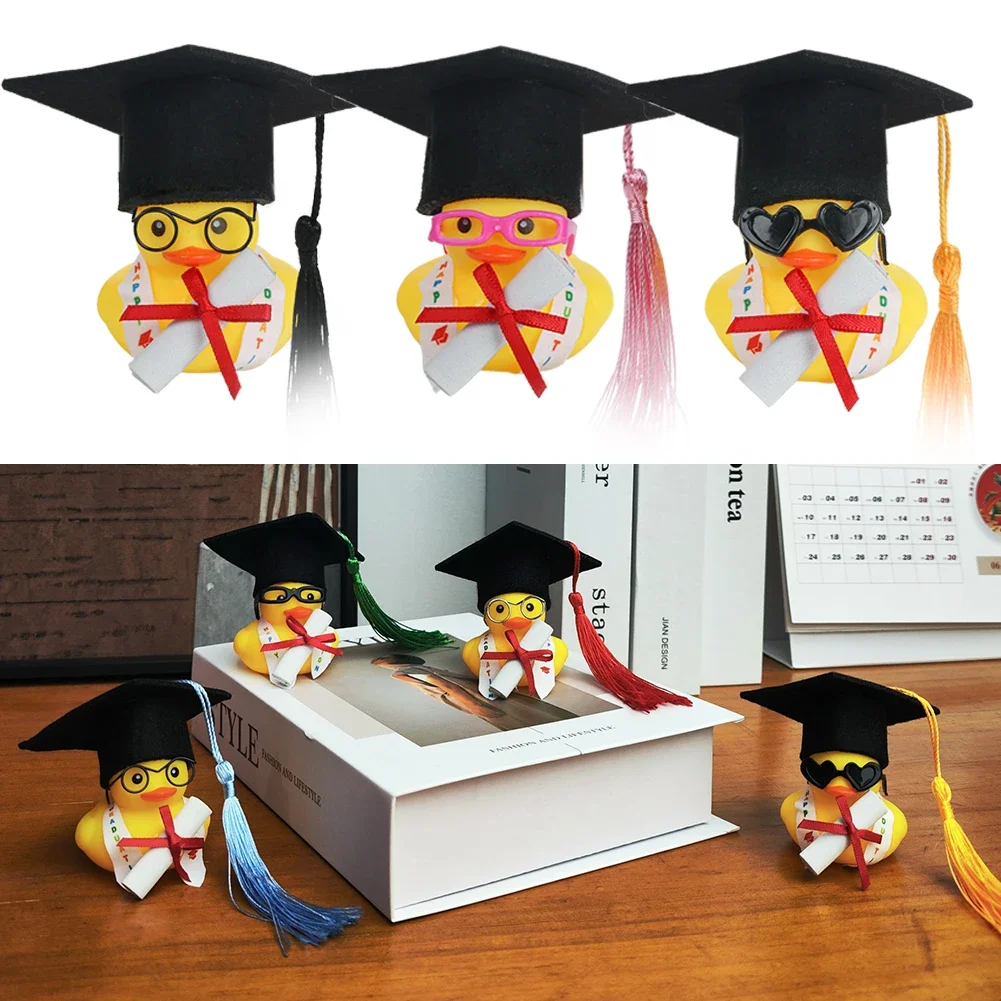 Graduation Rubber Duck,Car Duck Graduation Gift with Tassels for Kids Student Classroom Party Favors Car Accessories Decoration