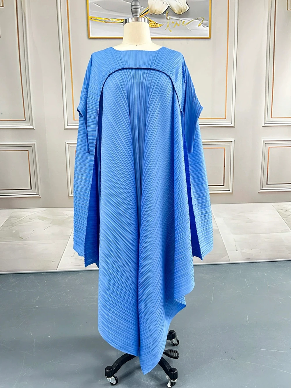 

2025 new large size women's pleated dress casual wear pleated long sleeve pleated long skirt-GZXX989