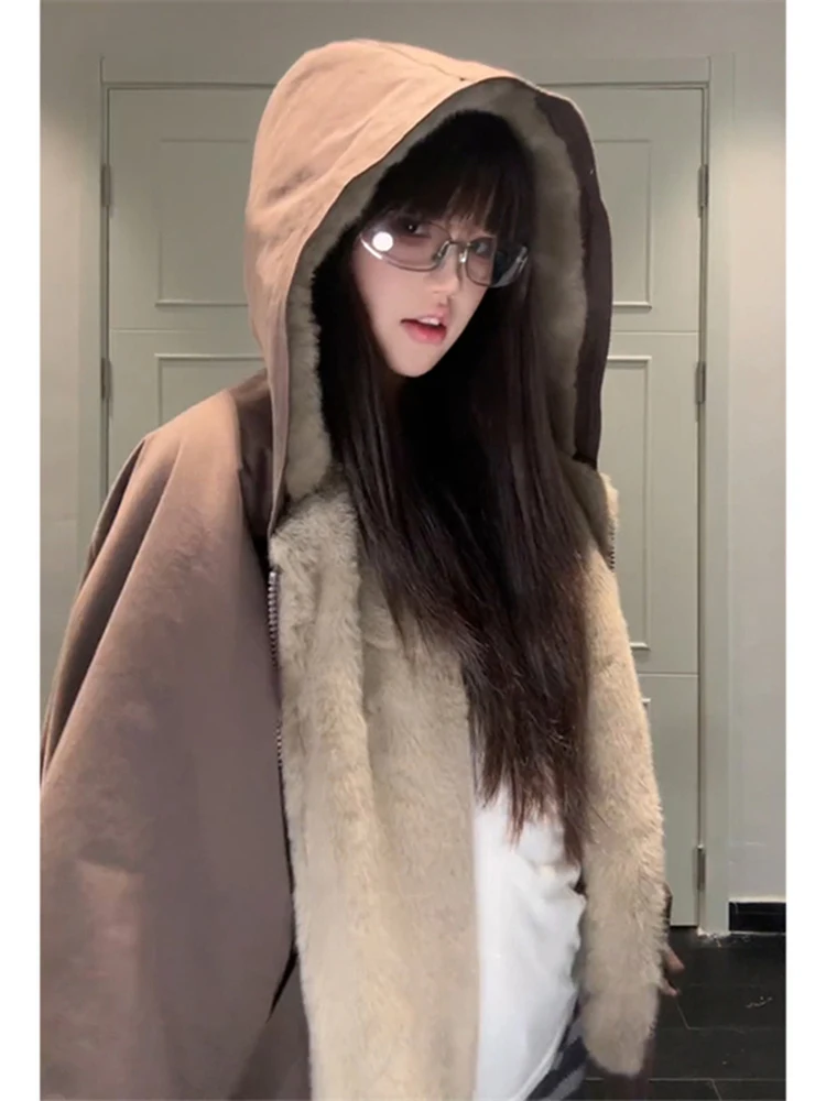 

Двусторонняя утепленная куртка из хлопка с ворсом под овчину для мужчин, в американском стиле CleanFit, Mountain Eagle, зимняя, утолщенная, для пар, с хлопковым наполнителем