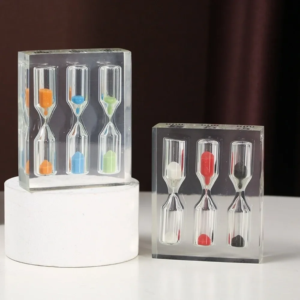 3 in 1 Acrylic Hourglass Timer Colorful Creative 1/2/3/4/5 Minutes Hourglass Sandglass Portable Sand Timer Clock Kitchen