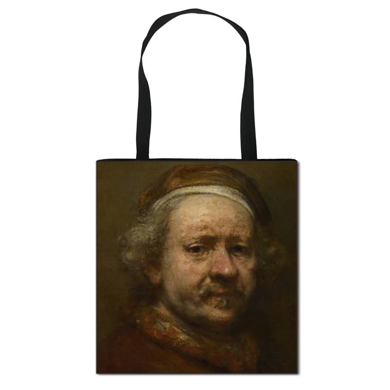 Greatest Holland Painter Rembrandt Print Handbag The Storm on The Sea of Galilee Oil Paintings Totes Bags Ladies Shopper Bags