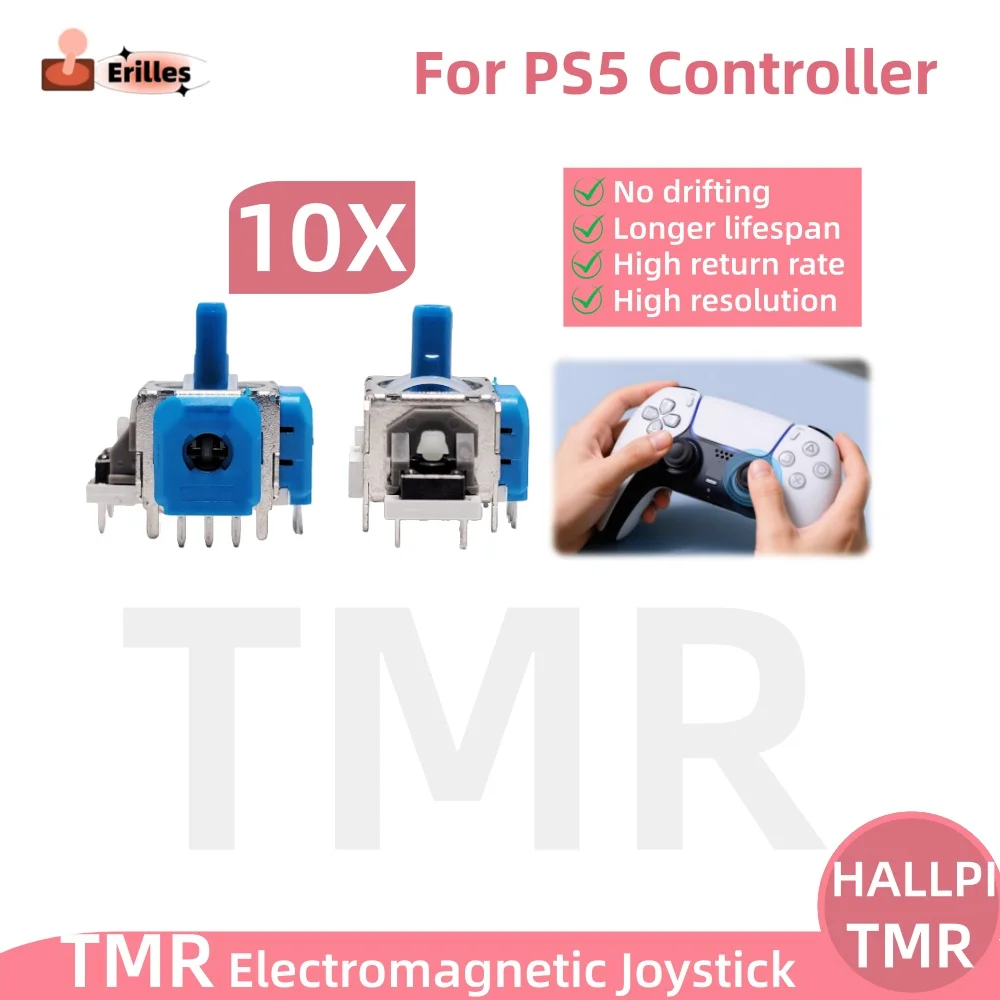 

10 шт. набор электромагнитных джойстиков HALLPI TMR для контроллера PS5, джойстики с эффектом Холла, совместимые с DualSense
