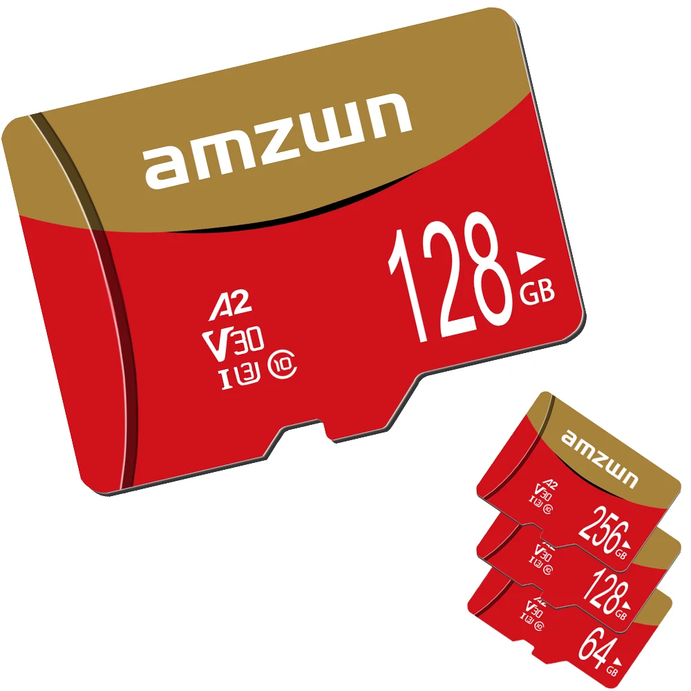 AMZWN Micro TF/SD Card Class 10 Memory Card Small Capacity Capacity 32GB 64GB 128GB 256GB Suitable for Cameras, Mobile Phones