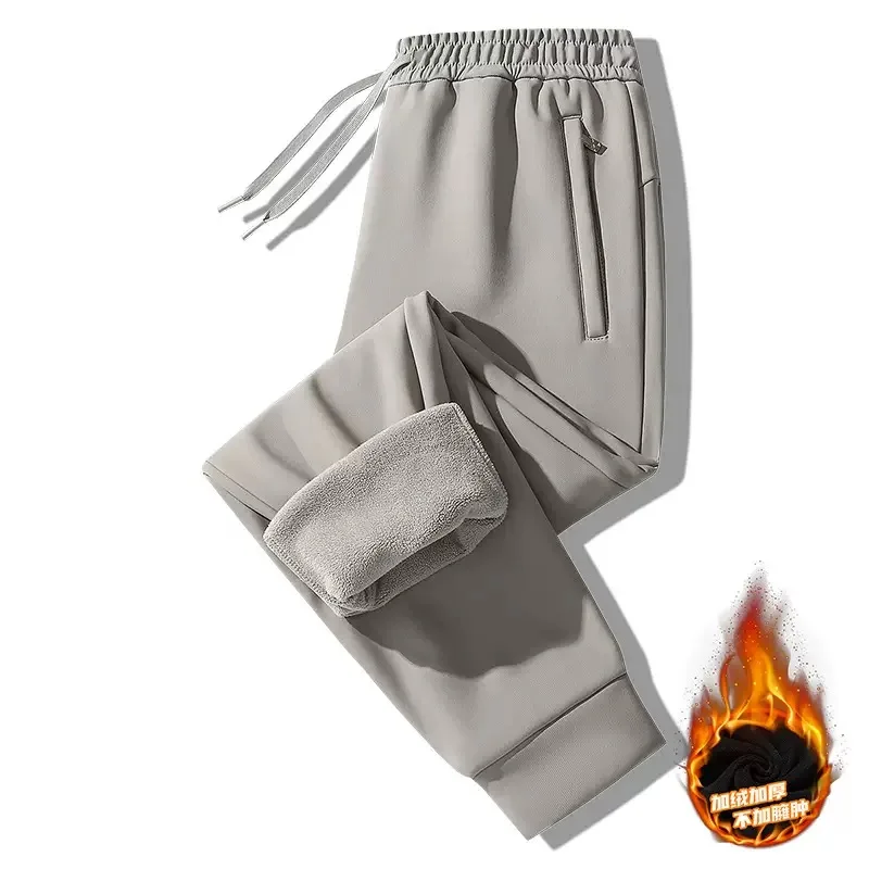 

Autumn and Winter Fashion Solid Color Thickened Warm Straight Leg Sweatpants Men's Loose Sports Large Size High Quality Pants