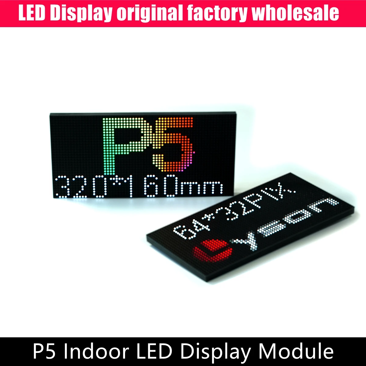 P5 Indoor Black SMD2121 Full Color LED Video Display Panel 320x160mm 64x32 Pixels Lower Price High Quality RGB Module