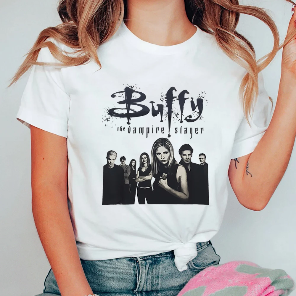 Vintage T Shirt Buffy The Vampire Slayer Shirt Horror Movie Tee 90s Retro Shirt Buffy School Tops Harajuku Vintage Clothes