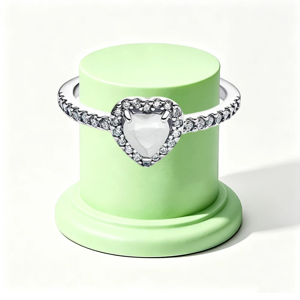 2026 New 925 Silver Blue Bow Heart Shaped Purple Flower Bee Specimen ME Crown Rose Shell Ring DIY Exquisite Charm Jewelry Gift