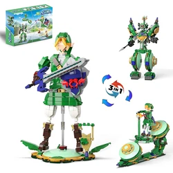 3in1 Anime Cerdan Legend Figure Action Figure Master Sword Doll Building Blocks Desktop Ornament Collection Sets For Child Gifts