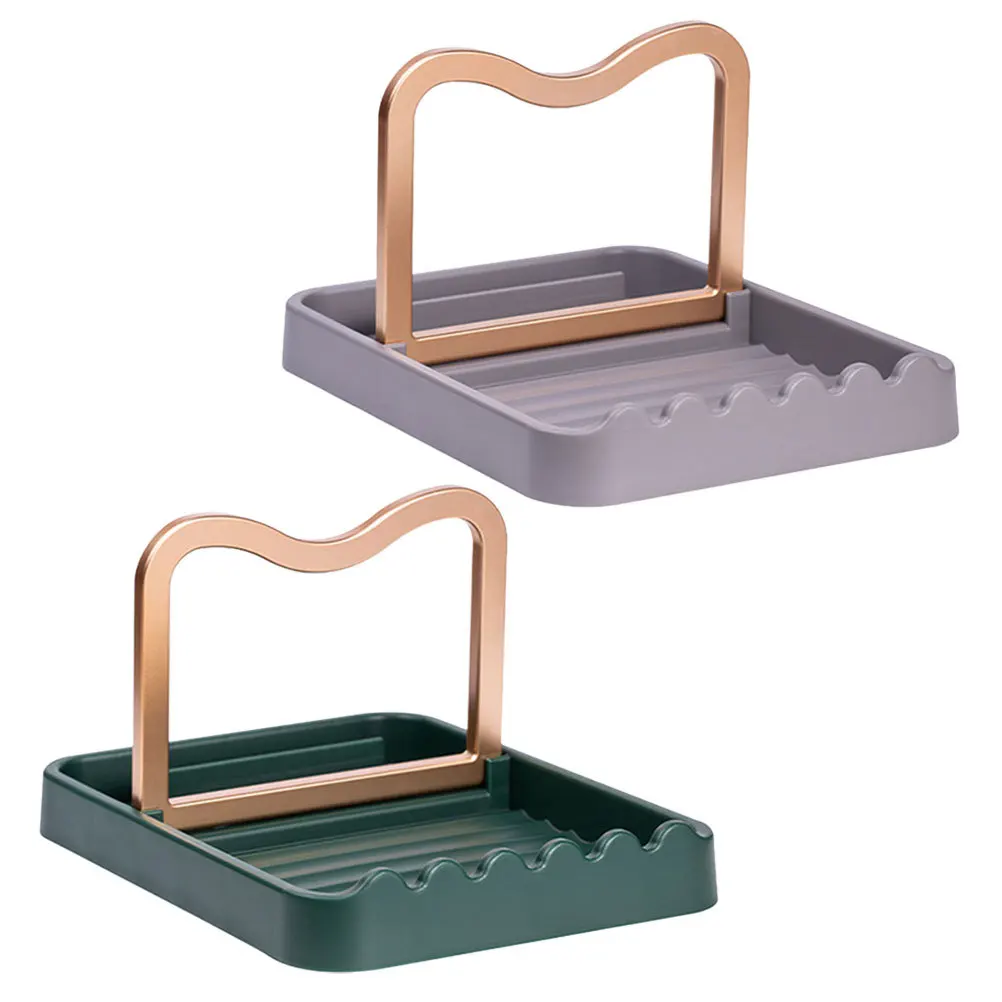 

2Pcs Pot Lid Rest Kitchen Lid Holder Foldable Countertop Organizer for Spatula Spoon and Utensils Multi-Function Household Rack